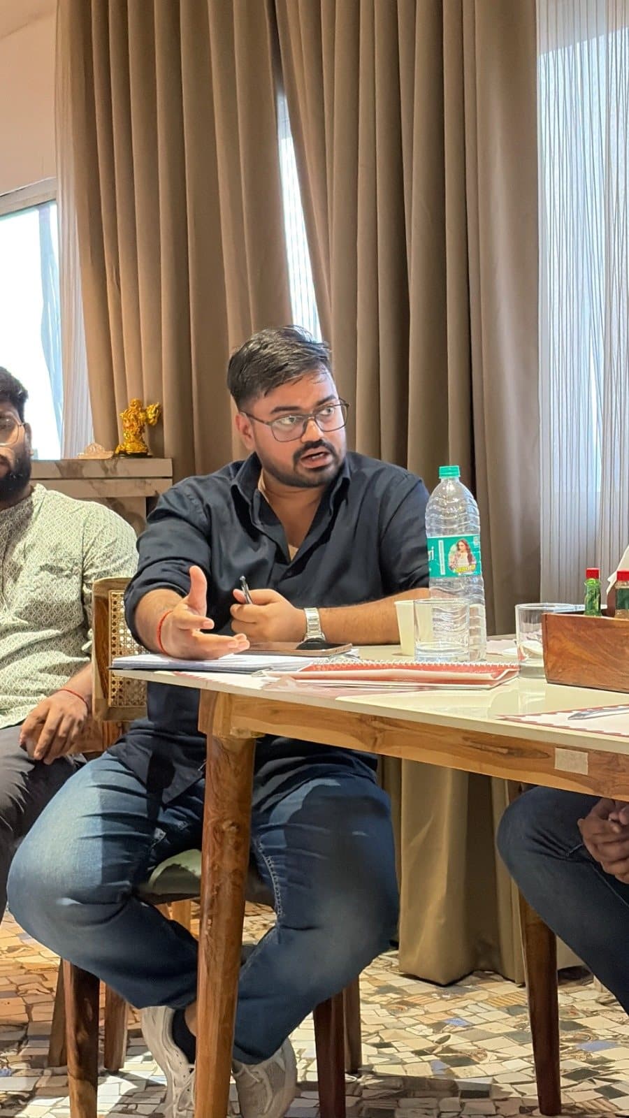 Shakti Pratap Singh, founder of Backdoor Hospitality Consultants, in discussion with a client team