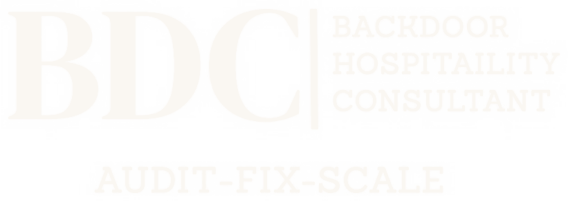 BDC — Backdoor Hospitality Consultant · Audit, Fix, Scale